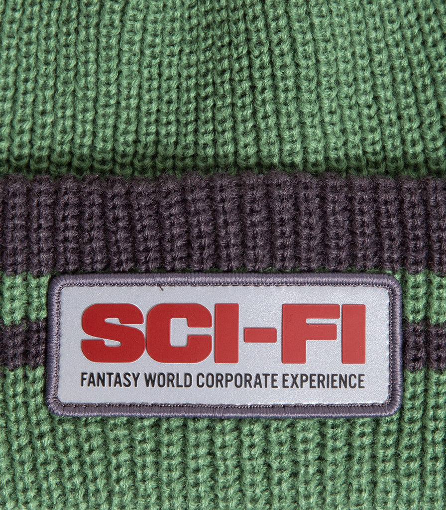 Sci-Fi Fantasy Reflective Patch Striped Beanie