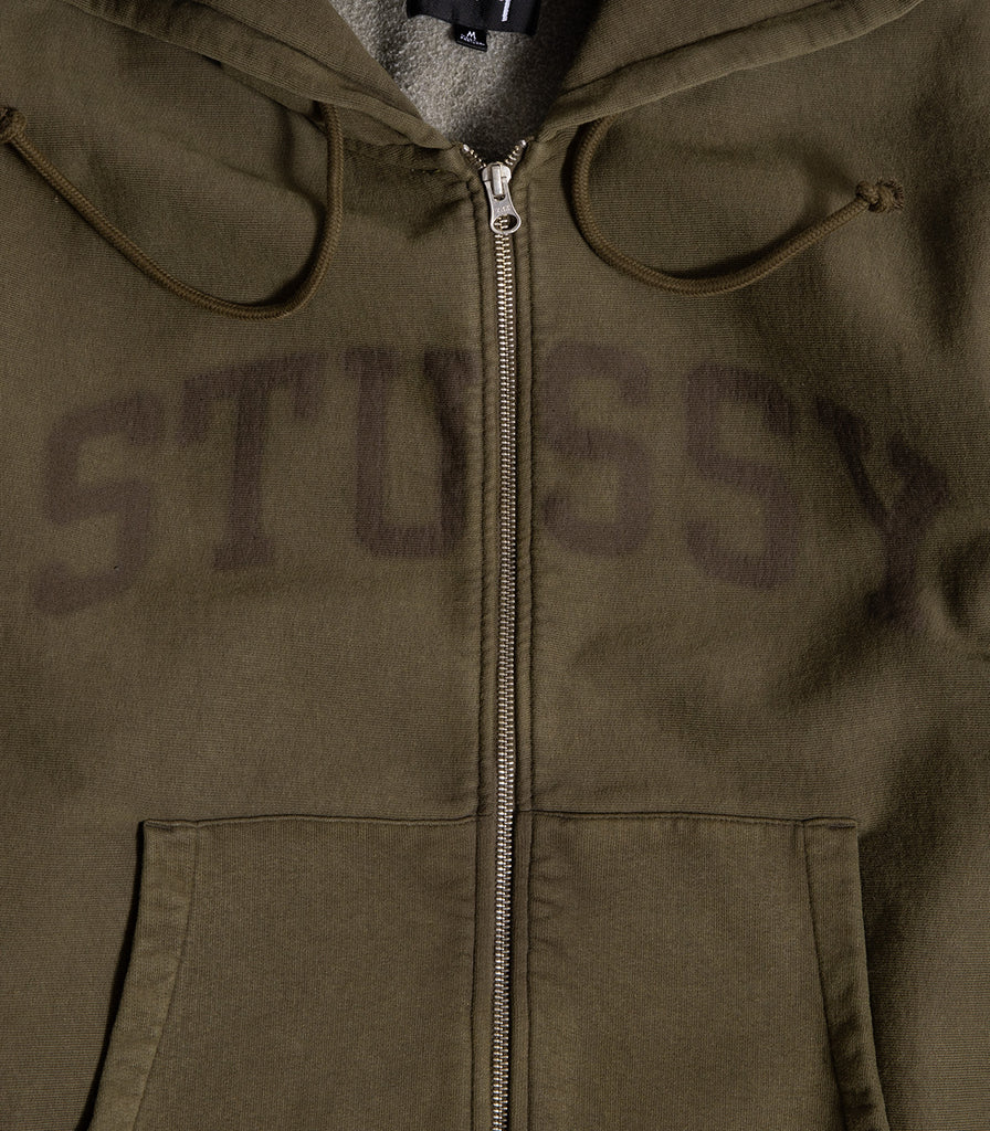 Stussy Faded Graphic Zip Up Hooded Sweatshirt