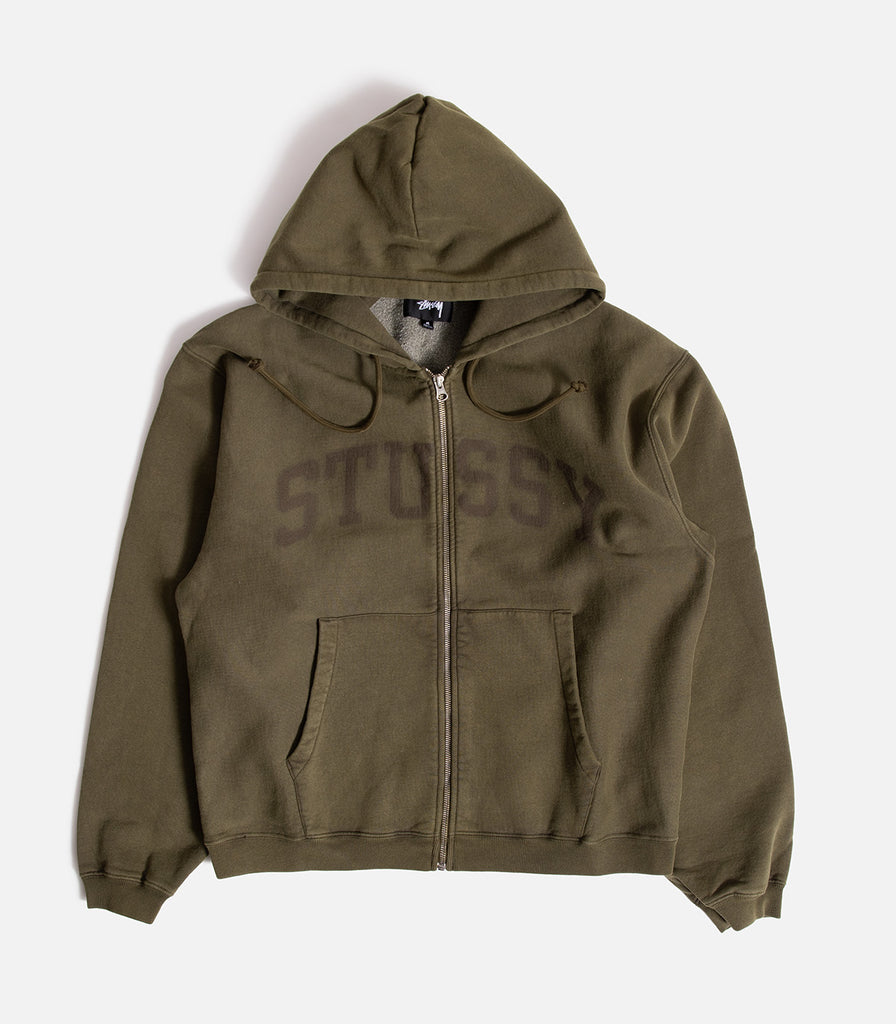 Stussy Faded Graphic Zip Up Hooded Sweatshirt