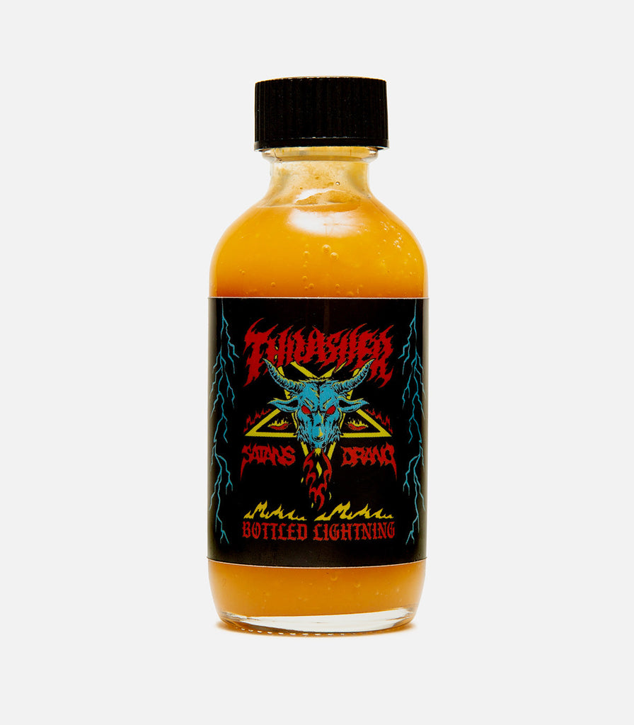 Thrasher X Satan's Drano Bottled Lightning Hot Sauce