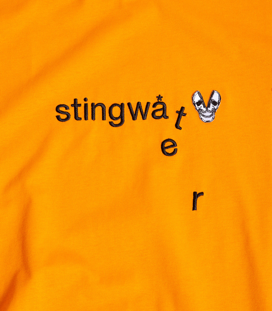 Stingwater Embroidered Melting Logo And Skull Patch T-Shirt